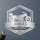Custom Metal Wall Art - Personalized Motorbike Sign