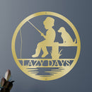 Custom Metal Wall Art - Personalized Fishing With Dog Sign