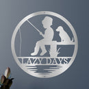 Custom Metal Wall Art - Personalized Fishing With Dog Sign
