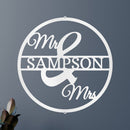 Custom Metal Wall Art - Personalized Mr and Mrs Sign