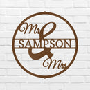 Custom Metal Wall Art - Personalized Mr and Mrs Sign