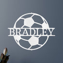 Custom Metal Wall Art - Personalized Soccer Ball Name Sign