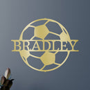 Custom Metal Wall Art - Personalized Soccer Ball Name Sign