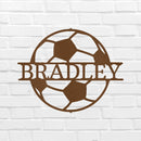 Custom Metal Wall Art - Personalized Soccer Ball Name Sign