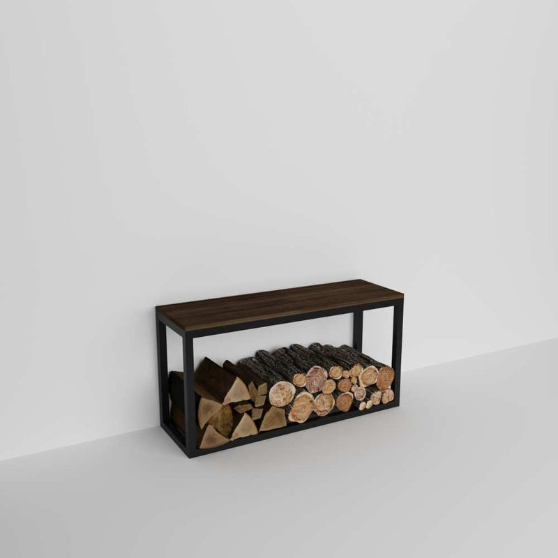 Metal Wood Rack with Bench