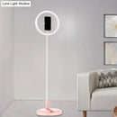 Metallic black led makeup lamp with phone holder for bedroom