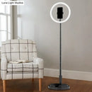 Metallic black led makeup lamp with phone holder for bedroom