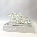 Metallic crystal glass geometric grape sculpture dining room decor