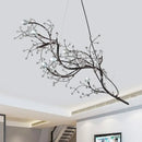 Metallic gold branch chandelier with crystal bead dining room light