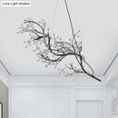 Metallic gold branch chandelier with crystal bead dining room light