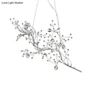 Metallic gold branch chandelier with crystal bead dining room light