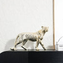 Metallic gold & silver leopard resin sculpture living room decor