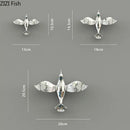 Metallic gold & silver pigeon wall ornaments living room dove statue