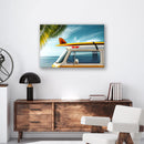 Beach Van Print Metal Wall Art – Retro Coastal Ocean Scenic Home Decor
