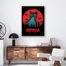 Catzilla Print Metal Wall Art – Funny Cat Humor Pop Culture Home Decor