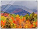 Fall Adirondack Mountains Print Metal Wall Art – Autumn Foliage Scenic Nature Decor