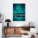 Iceland Aurora Lights Print Metal Wall Art – Northern Lights Travel Scenic Decor