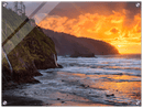 Oregon Coast Print Metal Wall Art – Pacific Northwest Coastal Scenic Wall Decor