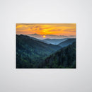 Smoky Mountains Sunset Print Metal Wall Art – Tennessee National Park Wall Decor