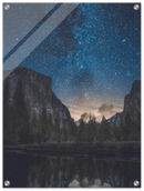 Yosemite Night Print Metal Wall Art – California National Park Starry Sky Decor