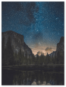 Yosemite Night Print Metal Wall Art – California National Park Starry Sky Decor