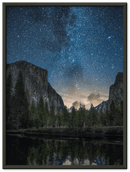 Yosemite Night Print Metal Wall Art – California National Park Starry Sky Decor