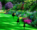 3 Piece Dancing Girls Garden Stakes Metal Art