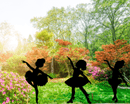3 Piece Dancing Girls Garden Stakes Metal Art