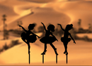 3 Piece Dancing Girls Garden Stakes Metal Art