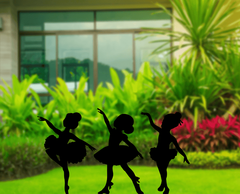 3 Piece Dancing Girls Garden Stakes Metal Art