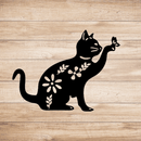 Cat Garden Stake - Metal Art