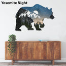 Printed Bear Metal Wall Art – Wildlife Rustic Cabin Home Decor