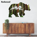 Printed Bear Metal Wall Art – Wildlife Rustic Cabin Home Decor