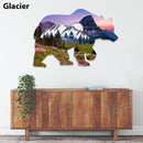 Printed Bear Metal Wall Art – Wildlife Rustic Cabin Home Decor