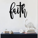 Faith Cross Script - Metal Wall Art