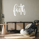 Faith Cross Script Metal Wall Art – Christian Inspirational Word Sign Home Decor