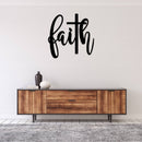 Faith Cross Script Metal Wall Art – Christian Inspirational Word Sign Home Decor
