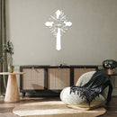 Flower Cross Metal Wall Art – Christian Faith Floral Religious Home Decor