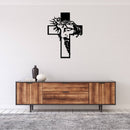 Jesus Christ Cross Metal Wall Art – Christian Faith Religious Home Decor