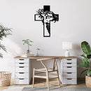 Jesus Christ Cross Metal Wall Art – Christian Faith Religious Home Decor