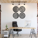 Modern Circles 4 Piece Set Metal Wall Art – Geometric Abstract Wall Decor