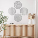 Modern Circles 4 Piece Set Metal Wall Art – Geometric Abstract Wall Decor