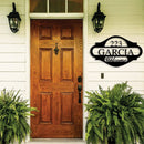 Custom Name Monogram Address Sign Metal Wall Art – Personalized House Number Decor