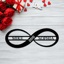 Personalized Infinity Love Sign Metal Wall Art – Custom Couples Home Decor