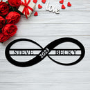Personalized Infinity Love Sign Metal Wall Art – Custom Couples Home Decor