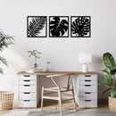 Three Piece Leaf Set Metal Wall Art – Nature Botanical Home Decor