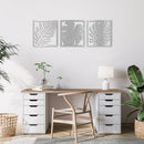 Three Piece Leaf Set Metal Wall Art – Nature Botanical Home Decor