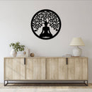 Tree of Life Buddha Metal Wall Art – Zen Spiritual Meditation Home Decor