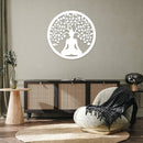 Tree of Life Buddha Metal Wall Art – Zen Spiritual Meditation Home Decor