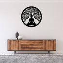 Tree of Life Buddha Metal Wall Art – Zen Spiritual Meditation Home Decor